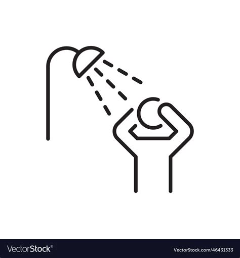 person takes a shower line icon royalty free vector image