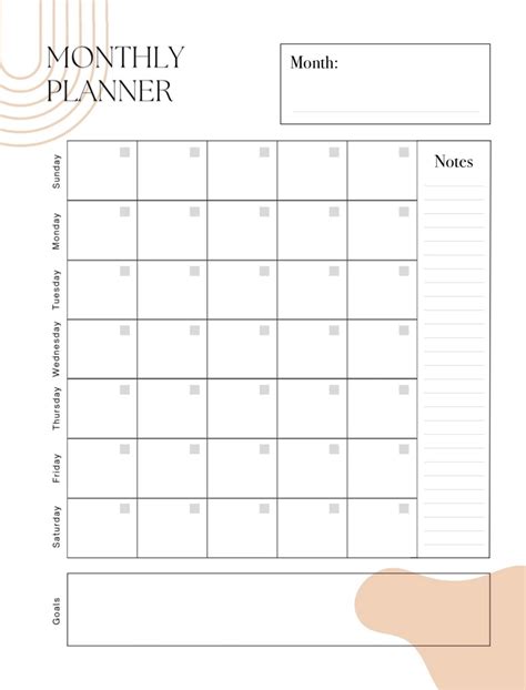 Any Month Planner Simple Nude Detail Notability Gallery