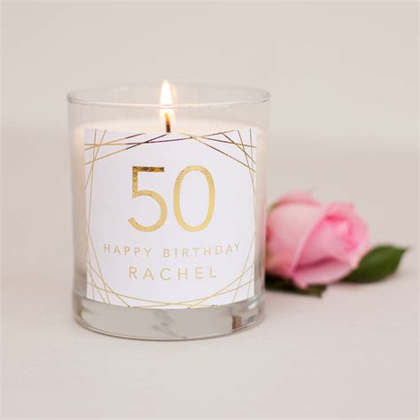 50th Birthday Personalised Candle T By Little Cherub Design