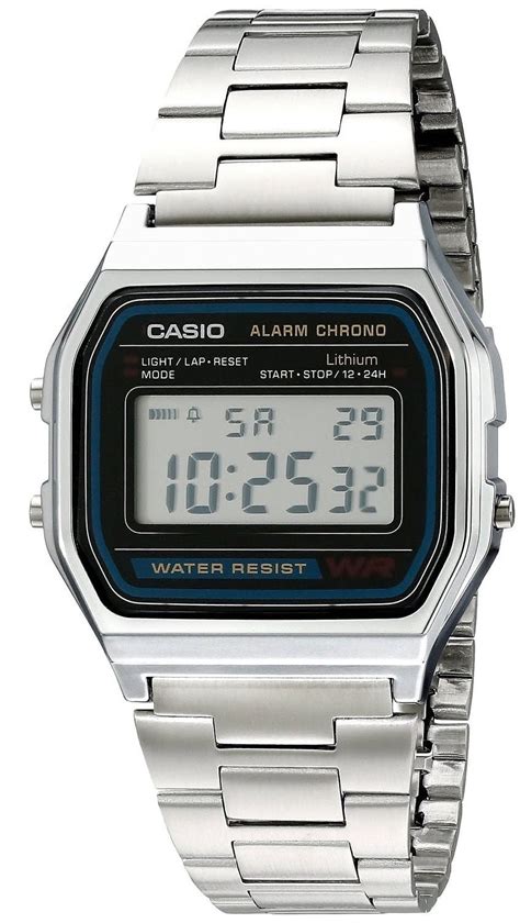 Casio A158wa 1 Mens Vintage Metal Band Chronograph Alarm Digital Watch