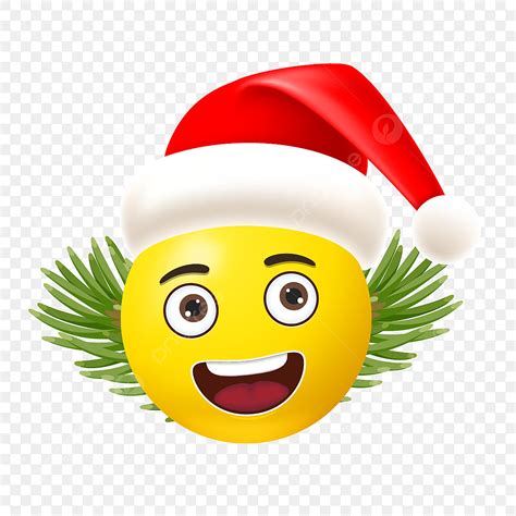 Emoji Hat Vector Art Png Happy Christmas Emoji With Tree And Hat