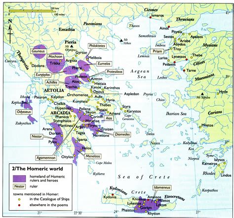 The Iliad Character Map Homer Iliad Map Greece Map