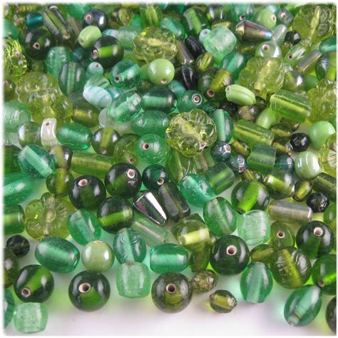 Glass Beads Assorted 6 12mm 8oz 224g The Crafts Outlet Light Green