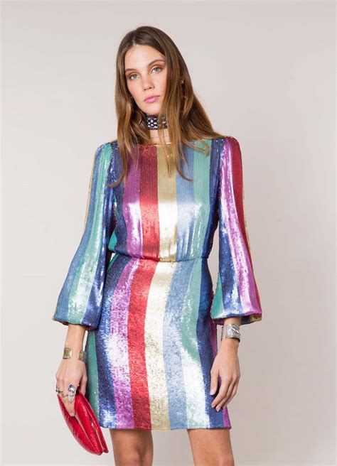 Ava Multi Stripe Sequin ⋆ Rixo Rixo Multi Color Sequin Dress