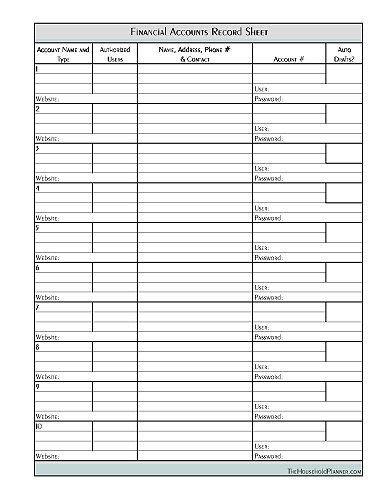 Free Home Bill Organizer Template Monthly Printable Finance Jenrose