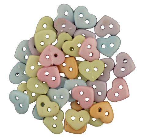 Buttons Galore Tiny Heart Buttons 120 Pieces Pastel 3 Packs