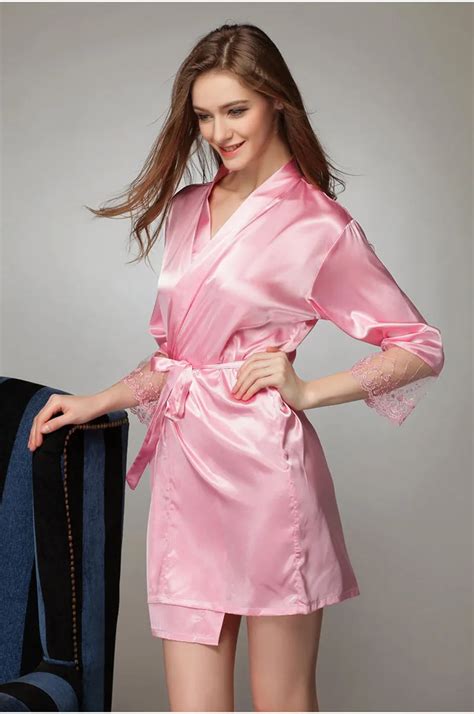 Buy Sexy Womens Plus Size Silk Warm Wedding Satin Robe Lace Sheer Lingerie