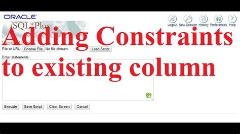 Adding Constraints To Existing Columns Youtube
