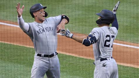 Giancarlo Stanton Of New York Yankees Hits First Home Run Of 2020 Season