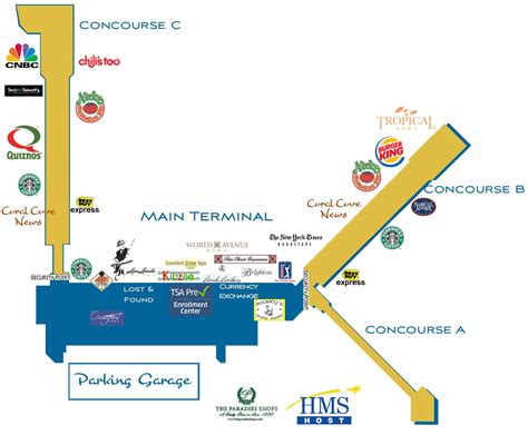 Terminal Maps Map Palm Beach International Airport Airport Restaurants