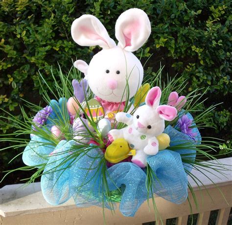 Easter Centerpiece Bunny Centerpiece Easter Arrangement Etsy Easter