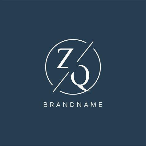 Initial Letter Zq Logo Monogram With Circle Line Style 27219462 Vector