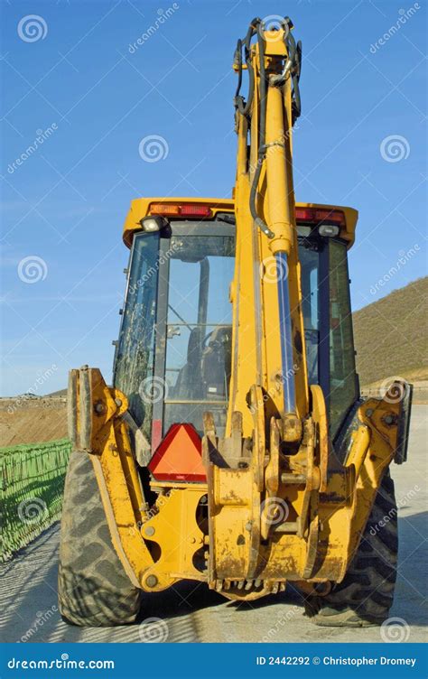 Backhoe From Behind Stock Photo Image Of Excavator Tool 2442292