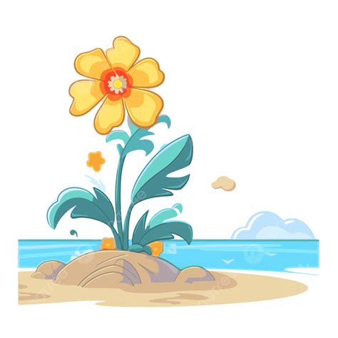 Cartoon Beach Flower Png Vector Psd And Clipart With Transparent