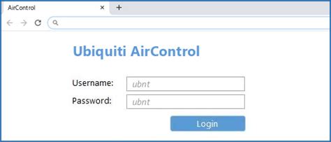 Ubiquiti AirControl - Default login IP, default username & password