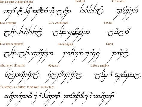 Lord Of The Rings Elvish Writing Tattoos