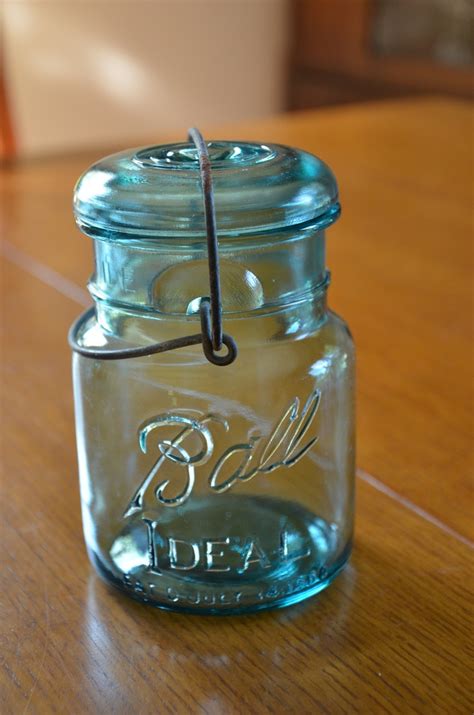 Blue Ball Jar With Lid Ball Jars Mason Jars Jar