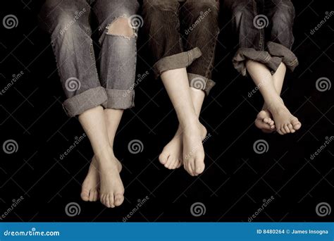 Three Pairs Of Feet Stock Images Image