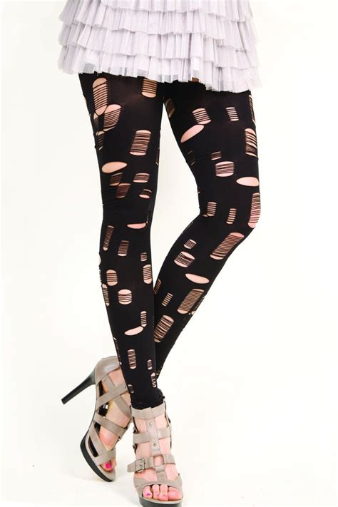 Torn Shredded Ripped Slashed Gothic Punk Sexy Tights Sexy Tights