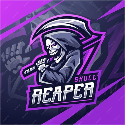 Premium Vector Skull Reaper Logo Mascot Design