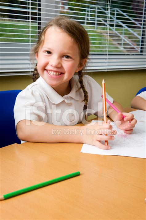 Primary School Cute Schoolgirl Smile Stock Photo Royalty Free