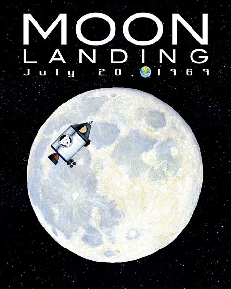 Moon Landing Apollo 11 50th Anniversary Tribute Print By