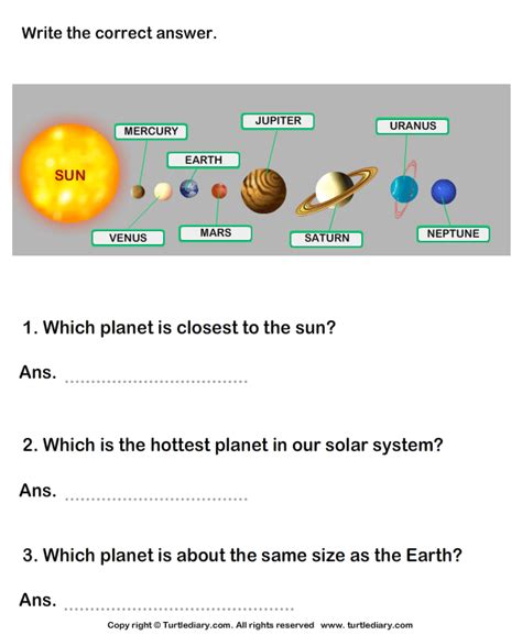 Solar System Worksheets