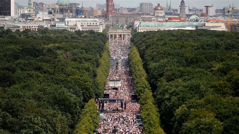 Berlin Protest Large Demonstrations At Brandenburg Gate Over Covid 19