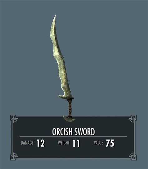 Orcish Sword Skyrim Skyrim Sword Elder Scrolls