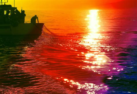 Wallpaper Sunlight Colorful Sunset Sea Reflection