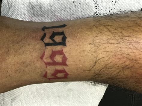 1999 Number Tattoo Number Tattoos Tattoos Red Tattoos