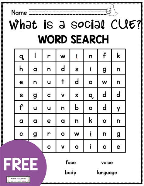 Social Cues Worksheets