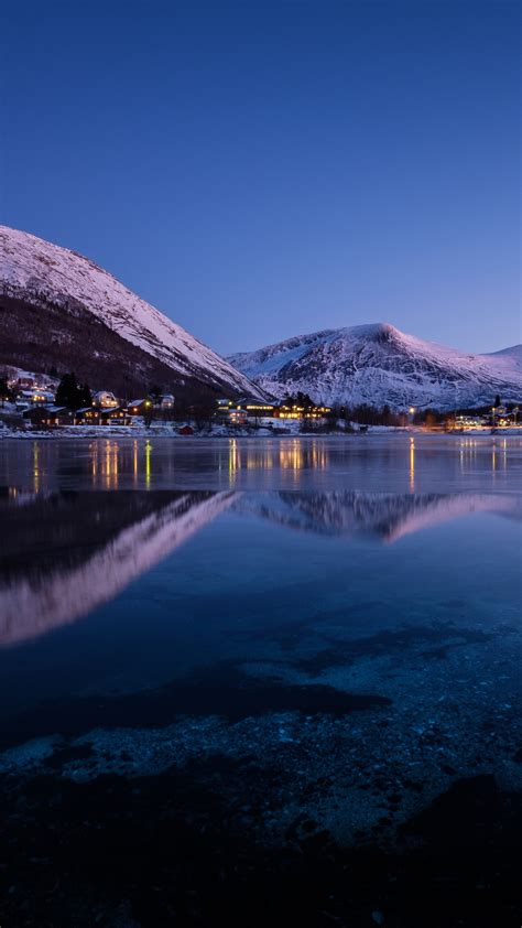 2160x3840 Norway Mountains Evening Lake Cities Night Sony Xperia Xxz
