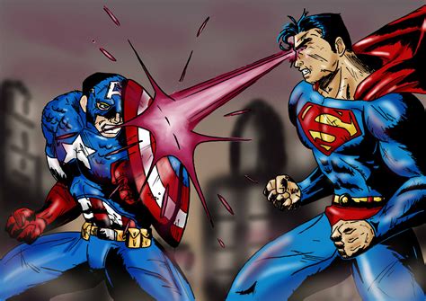 Capitan America Vs Superman Superhéroes Cómics Dibujos