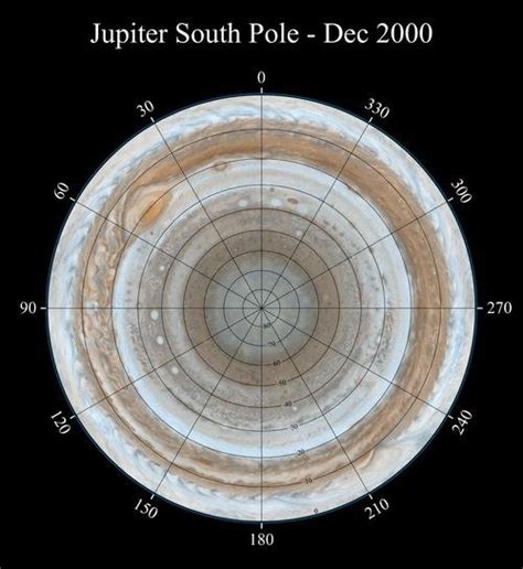 Cassinis Best Maps Of Jupiter South Polar Map Nasa Cassini Huygens