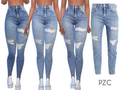 Fashion Nova Ripped Denim Jeans By Pinkzombiecupcakes Sims 4 Female