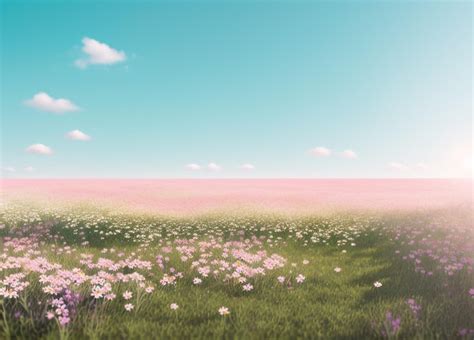 Premium Ai Image Sundrenched Meadow Serenity Natural Colorful