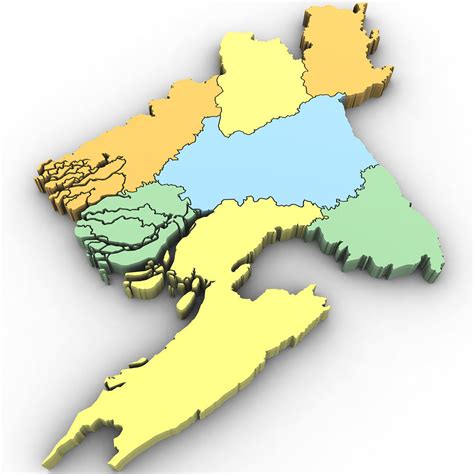 3d Political Map Of Bangladesh 3d Model Cgtrader