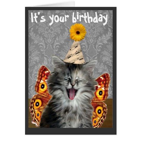 Funny Cat Birthday Card Or Invitation Zazzle