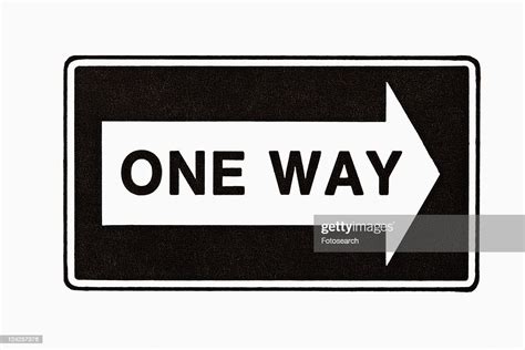 One Way Road Sign Sign On White Background High Res Stock Photo Getty