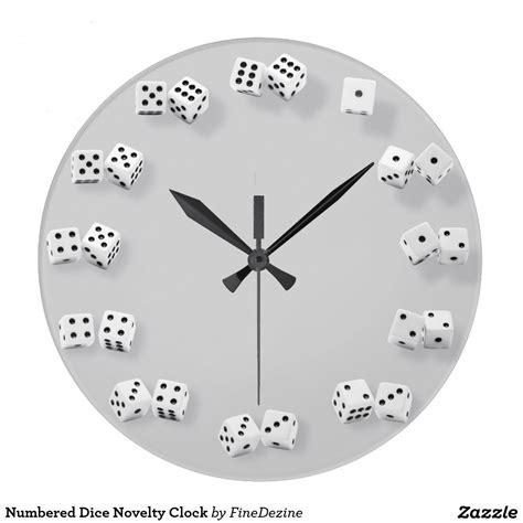 Numbered Dice Novelty Clock Novelty Clocks Clock Round