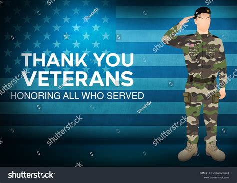 Thank You Veterans Honoring All Who Stock Illustration 2062626494