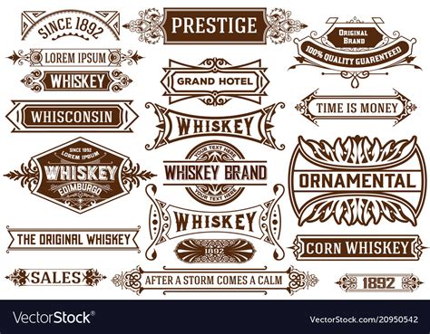19 Banners Set Western Style Royalty Free Vector Image