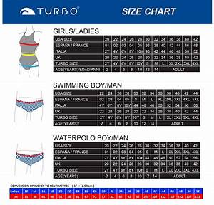 Size Chart Swim Wear Turbo Swim Asia
