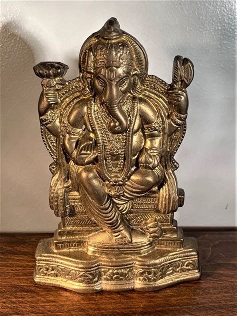 Bronze Tibetan Ganesh Figure Hindu Elephant Headed God Hindu Deity