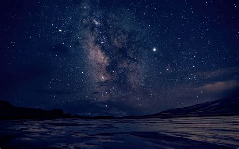 Download Wallpaper 3840x2400 Nebula Stars Sea Night Starry Sky 4k