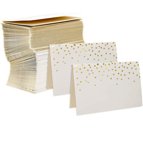 According to information on the wedding usa website, the most formal place card should feature only the last name and the appropriate prefix, such as mr. 50 Gold Foil Dots Place Cards for Weddings Party Event ...