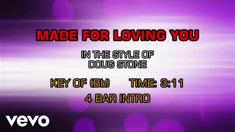 Doug Stone Made For Loving You Karaoke Youtube