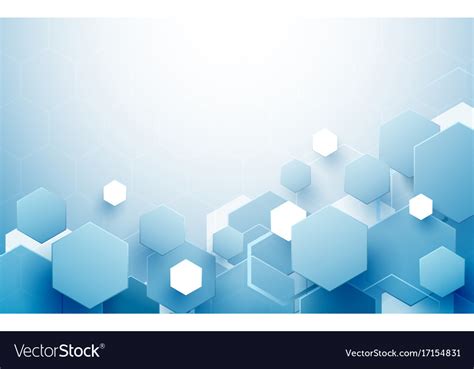 Abstract Blue And White Hexagons Background Vector Image