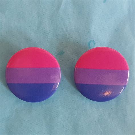 bisexual pride pin badge set of two etsy